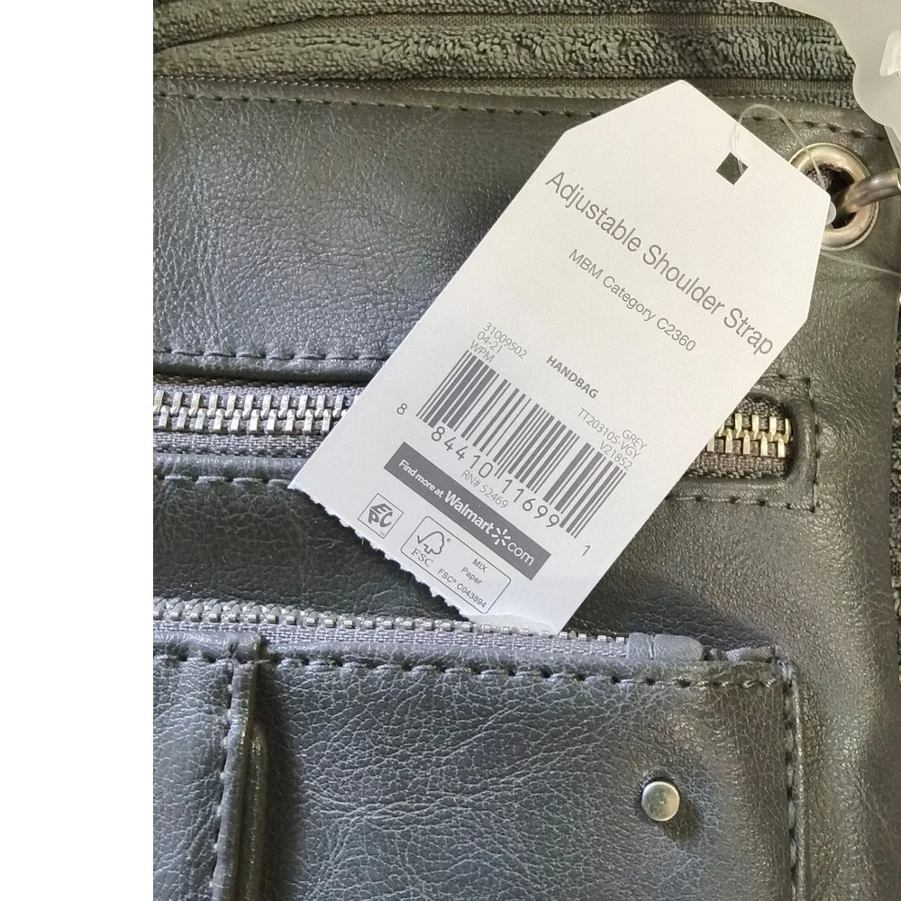 NWT  Time and Tru Norah Gray Crossbody Handbag